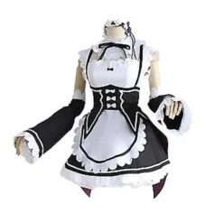 Ram Rem Maid Cosplay Re Zero Kara Hajimeru Isekai Seikatsu Kostume Japansk Anime Kjole Startende Liv I En Anden Verden Kostume (S)