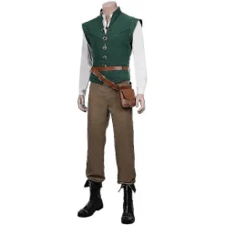 Rapunzel Flynn Rider Voksenkostumer til Halloween Cosplay #N/A S