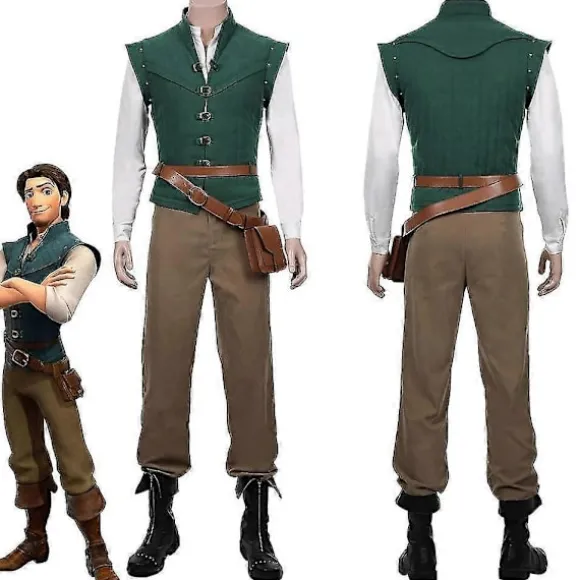 Rapunzel Flynn Rider Voksen Kostumer til Halloween Cosplay XL-FF- XL