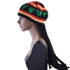 Rasta Dreadlock Hat med Fletninger - Jamaicansk Reggae Kasket - Cosplay Dreadlocks Hue til Halloween Kostume