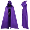 Raven Deluxe Kostume til Teen Titans Voksne Heldragt Med Kappe Cosplay Outfit Halloween Fest Fancy Dress Up S