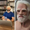 Realist Old Man Ansigtsmaske i Latex - Halloween Karneval Rynket Gammel Person Maske Voksen Kostume Tilbehør