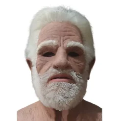 Realist Old Man Ansigtsmaske i Latex - Halloween Karneval Rynket Gammel Person Maske Voksen Kostume Tilbehør