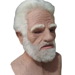 Realist Old Man Ansigtsmaske i Latex - Halloween Karneval Rynket Gammel Person Maske Voksen Kostume Tilbehør