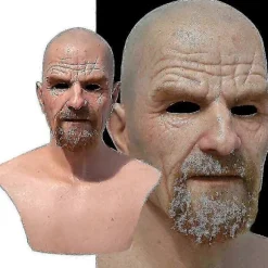 Realistisk Gammel Mand Maske Latex Halloween Cosplay Fest Fuld Ansigt Masker Hovedbeklædning bn