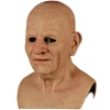 Realistisk gammel mand maske Halloween Cosplay fest fuld hoved latex masker hovedbeklædning rekvisitter（B)