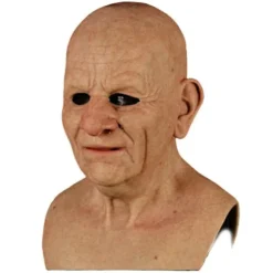 Realistisk gammel mand maske Halloween Cosplay fest fuld hoved latex masker hovedbeklædning rekvisitter（B)