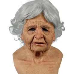 Realistisk latexmaske af gammel mand - skræmmende Halloween-festrekvisit