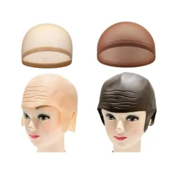Realistisk munkekalot paryk i latex med aflange ører til tema Brown