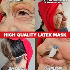Realistiske Bedstemor Masker - Livagtige Ældre Ansigt Masker til Kostumer, Spøg og Fester