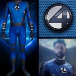 Reed Richards Cosplay Kostume Jumpsuit Mærkelig Fantastisk Cos Fouring Mister Bodysuit Outfit Halloween Karneval til Voksne Mænd Drenge-WELLNGS adult M 150-160CM | Fyndiq