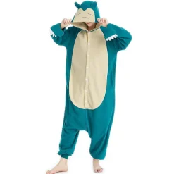 Reedca Snorlax Voksen Onesie Halloween Cosplay Kostumer Anime Pyjamas til Kvinder og Piger, Knaplukning 1{AZC} 1 M