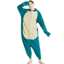 Reedca Snorlax Voksen Onesie Halloween Cosplay Kostumer Anime Pyjamas til Kvinder og Piger, Knaplukning 1{AZC} 1 M