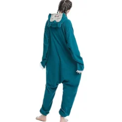 Reedca Snorlax Voksen Onesie Halloween Cosplay Kostumer Anime Pyjamas til kvinder og piger, knaplukning 2-FA- 2 XL