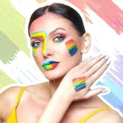Regnbue Ansigtsmaling Pride Ansigts- og Kropsmalingssæt Regnbue Makeup Stick til Festligheder Cosplay Fødselsdags Makeup Tilbehør C