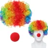 Regnbue Klovneparykker Til Drenge Og Piger Kostume Karneval Halloween Jul Påske Festtilbehør Unisex Polyester