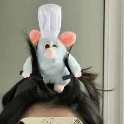 Remy Ratatouille Pandebånd/ Skulder Siddende Chef Remy Plyslegetøj Pandebånd Halloween Kostume Hovedbeklædning Rat Hair Hoop