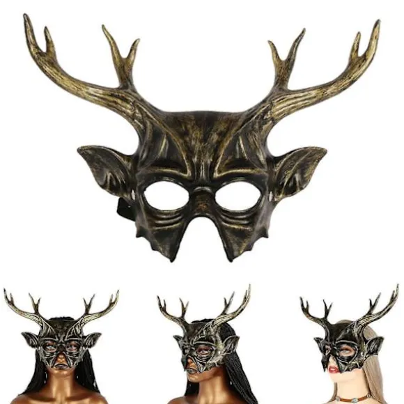 Rensdyr Horn Maske Halloween Cosplay Maske Dyremaske Maskerade Maske Festmaske Aftenbal Maske til Kvinder Mænd