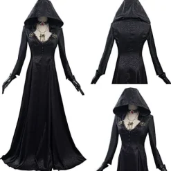 Resident Evil: Bela Dimitrescu Vampyrdame Cosplay kostume Bela Kjole+Paryk sæt Kun Paryk-FF- Only Wig One Size