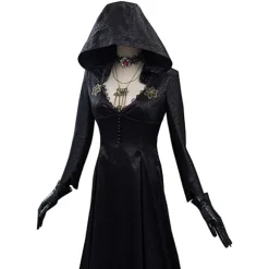 Resident Evil: Bela Dimitrescu Vampyrdam Cosplay kostume Bela Kjole+Paryk sæt Kun Costu{FY} Only Costume Women S