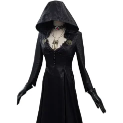 Resident Evil: Bella Dimitrescu Vampyr Dame Cosplay Kostume Bella Kjole + Paryk Sæt - Perfekt Only Costume Women XL