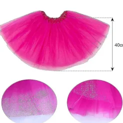 Retro 6 Dele/sæt Kvinder 80'er Fancy Themed Kostume Sæt Øreringe Halskæden Fiskegarn Handsker Tutu Skørt Benvarmere