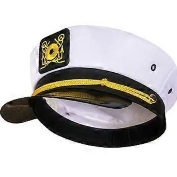 Retro Navy Marine Sailor Cap Yacht Kaptajn Hat Broderet Marine Admiral Hat Navy Hat Kostume til Halloween Hvid