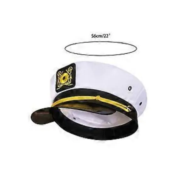 Retro Navy Marine Sailor Cap Yacht Kaptajn Hat Broderet Marine Admiral Hat Navy Hat Kostume til Halloween Hvid