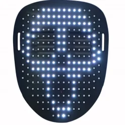 RGB LED Mask Gesture Face - Changing Glowing Mask Halloween Party Black