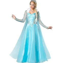[RM]Frozen Voksen Kvinder Prinsesse Elsa Kostume til Jul Cosplay Fancy Kjole Outfit 3XL
