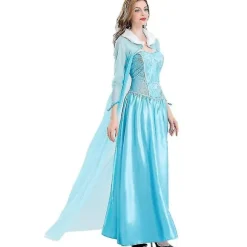 [RM]Frozen Voksen Kvinder Prinsesse Elsa Kostume til Jul Cosplay Fancy Kjole Outfit 3XL