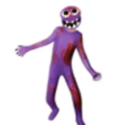 ROBLOX Rainbow Friends Jumpsuit Mask Cosplay Kostume Outfits grøn purple