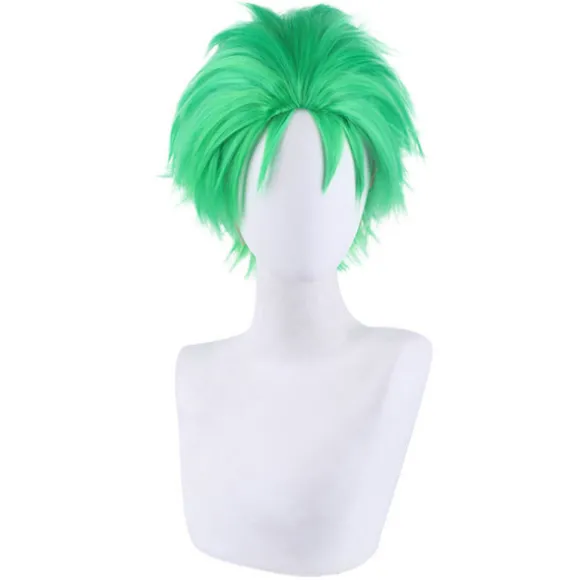 Roronoa Zoro One Piece Anime Paryk Tilbageglattet Grøn Kort Lag