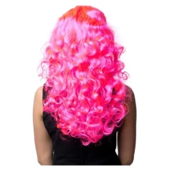 Rosa Lång Jessica Peruk Maskerad Halloween Pink one size