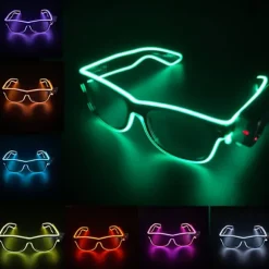 Rosa Trådløse Lysende Briller, LED Briller EL Lys Lumino