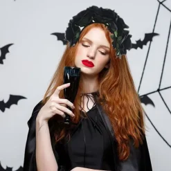 Rose Blomster Slør Halloween Kostume Hovedbånd Dag for den Sorte KLB