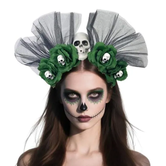 Rose Blomsterkrone Hovedbøjle Foto Rekvisitter Boho Halloween Hovedbeklædning A14