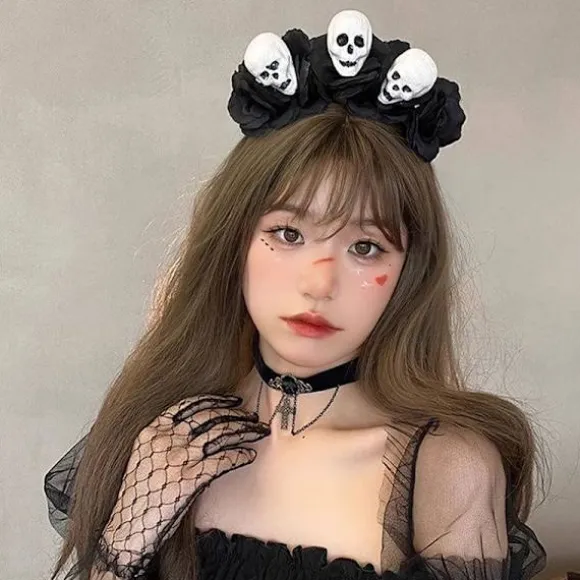 Rose Blomsterkrone Hovedbøjle Foto Rekvisitter Boho Halloween Hovedbeklædning A14