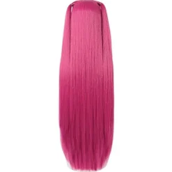 Rumi Cosplay Paryk Syntetisk Hårforlængelse Hestehale til Daglig Brug Pink Mira