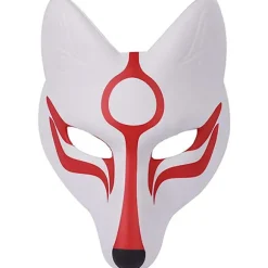 Rævemaske Japansk Kabuki Kitsune Masker til Mænd Kvinder Børn Ha