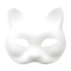 Rævemaske Kattemaske Håndmalet Doodle - Sæt med 4-FM-{HW}