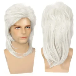 Ryan paryk blond 1 del, mullet, brun blond, 80'erne, løshår