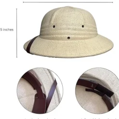 Safari Pith Hat til voksne – Fransk Beige Kostumehjelm - Forskere - Eventyr - Tropisk Hjelm