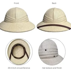 Safari Pith Hat til voksne – Fransk Beige Kostumehjelm - Forskere - Eventyr - Tropisk Hjelm