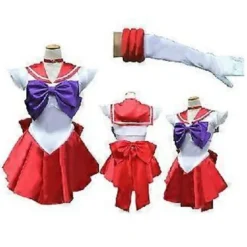Sailor Venus Dame Sailor Moon Cosplay Kostume Uniform Kjole Smuk Sailor Drag red M
