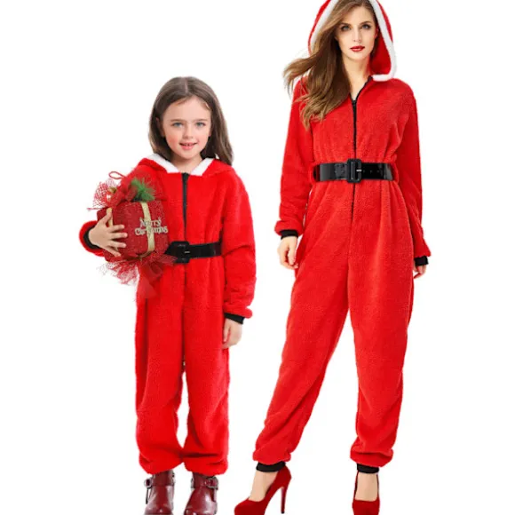 Santa-Hættetrøje Julepyjamas til Voksen Barn Girl M