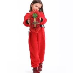 Santa-Hættetrøje Julepyjamas til Voksen Barn Girl M