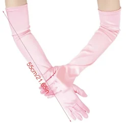Satinhandsker Bryllupshandsker Performancehandsker Bankethandsker Gallahandsker Satin Lange Handsker til Kvinder Formelle Dansehandsker Rød Rød Red