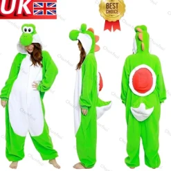 SAZAC Fleece Kostume Super Mario Yoshi Kigurumi Cosplay Julegaver ^-FF- L