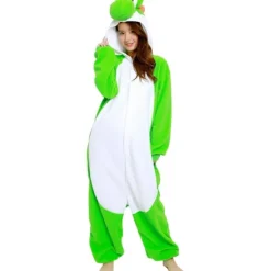 SAZAC Fleece Kostume Super Mario Yoshi Kigurumi Cosplay Julegaver ^-FF- L